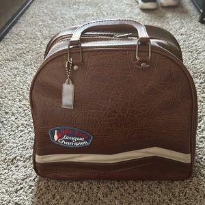 Vintage leather bowling ball bag